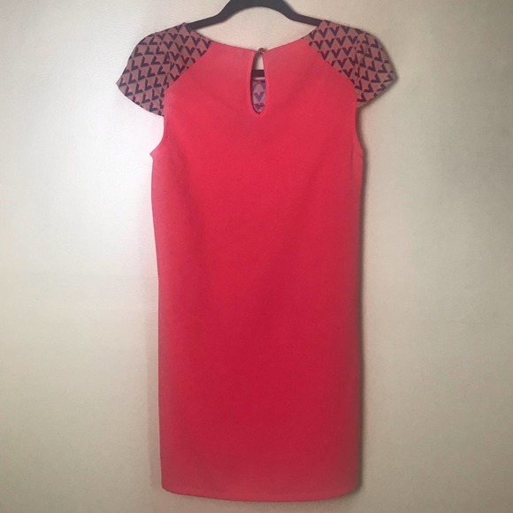 Francescas Buttons Shift‎ Mini Dress Womens Small Coral Short Cap Sleeves - Picture 9 of 9